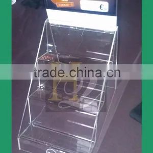 Custom 3 Tier Acrylic Makeup Display Stand/3 Step Cosmetic Display Rack Quality Choice thumbnail-6