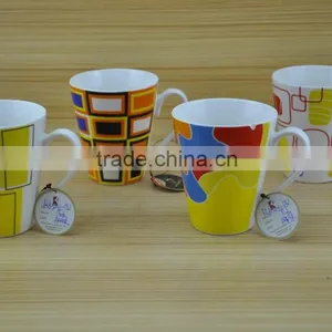 14OZ Butterfly With Flower Design Fully Decal Printed Ceramic Mug, Shiny Surface New Bone China Cup, KL5001-10687 thumbnail-3