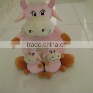 Lovely&beautiful Soft Stuffed Plush Valentine Cow With Baby for Valentine Festival thumbnail-1