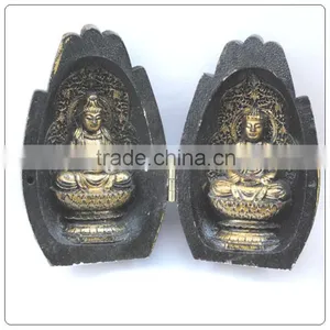 Buddha In The Hand, Antique Color Mini Buddha Statue ,small Buddha Statue thumbnail-1