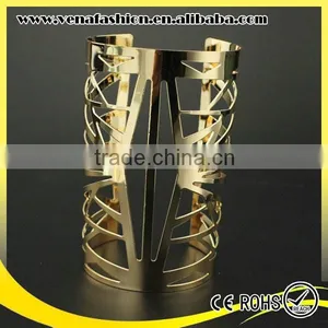 Gold Metal Cuff Bracelet Blank, Heavy Metal Bracelets thumbnail-3