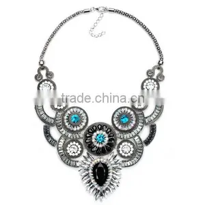 New Design Lady Bib Statement Multi Colours Crystal Luxury Necklace Collar thumbnail-3