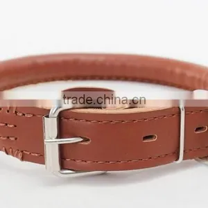 Strong Genuine Real Leather Dog Pet Cat Leash Lead Rope Collar Brown Adjustable thumbnail-2