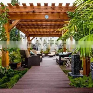 Recycled Backyard Outside Hollow Composite Wood Decking Wpc Decking Retractable Pergola thumbnail-3