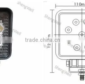4" 27W 9--32V Square LED Work Light Epistar Led Work Lamp Flood/Spot Beam IP67 High Lumen Led Work Lights thumbnail-1