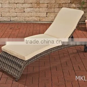 Poly Rattan Sun Lounger - Wicker Sunbed Furniture thumbnail-1