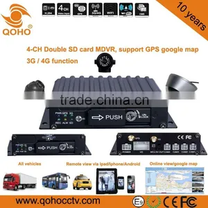 Dual SD Card 128G 4 CH Linux Car Mobile DVR , City Bus Mobile Dvr Surveillance System thumbnail-2