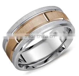 COOLMAN Wholesale Hand Fashion Jewelry 8mm Rose Gold Gay Ring Tungsten Carbide Men's Wedding Ring CMR-036-5 thumbnail-1