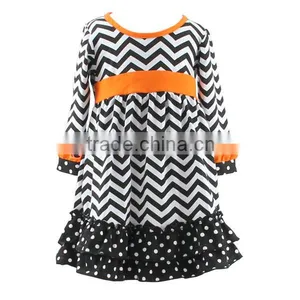 2016 Kaiyo Kids Halloween Clothes Ruffle Dress Daily Wear Dress OEM Service Baby Clothes Factory thumbnail-1