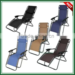 Steel Frame Zero Gravity Recliner Chiar Folding Arm Office Leisure Chairs With Pillow thumbnail-6