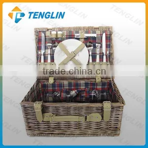 2 Person Wholesale Wicker Picnic Basket thumbnail-1