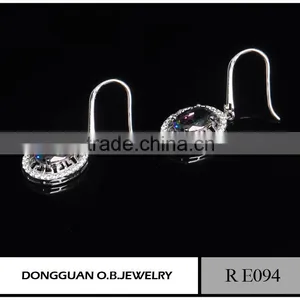 Crystal 925 Sterling Silver Zircon Earring Jewelry With Rhinestone thumbnail-5