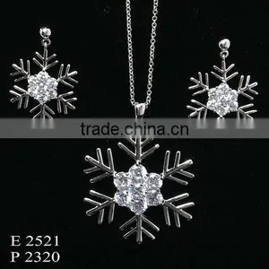 New Arrived Snowflake Shape Fashion Brass Jewelry Set thumbnail-1