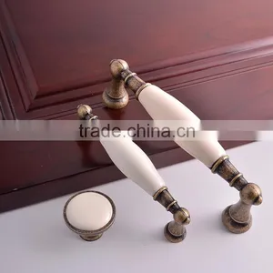 Antique Bronze Home Living Room Decorative Hardware Marble Stone Ceramic Closet Cupboard Kitchen Pull thumbnail-1