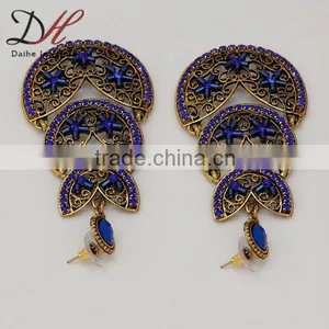 Women's Vintage Bronze Bohemian Boho Style Big Hollow Round Drop/Dangle Earrings thumbnail-4