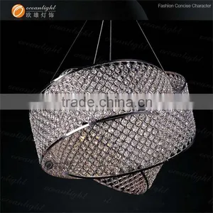 Faberic Cloth Lampshade Living Room Pendant Light Dinning Chandelier Lustre OM66128-600W thumbnail-6