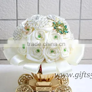 Custom Beaded Bouquet Jeweled Flower Bridesmaids Bouquet in Handmade thumbnail-2