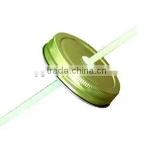 Straw Beverage Glass Jar With Handle thumbnail-2