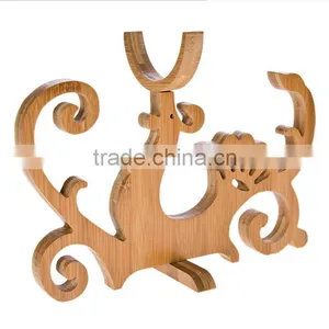 WR020/100% Bamboo Material Hot Sale Elk Shaped Folding Bamboo Wine Rack thumbnail-3