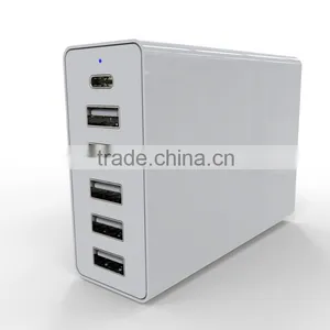 NEW 5 Port Usb Powerport Usb Charger 60w Charging Hub Multi Port Usb Station thumbnail-1