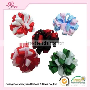 Factory Price Directly Custom Design Ribbon Pompom Flowers for Headwear Accessories thumbnail-1