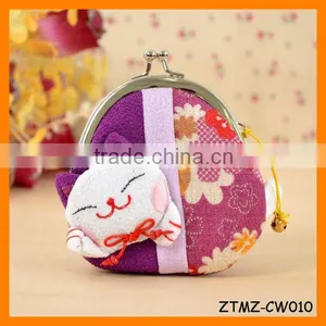2014 Lovly Japanese Styole Gift Lucky Cat Clip Coin Purse thumbnail-1