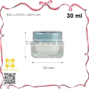30ml Easy Carry Royal Blue Cap Clear Acrylic Jar thumbnail-1