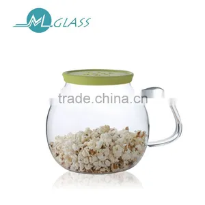 Borosilicate Glass Storage Jar With Lid With Handle N6470 thumbnail-1