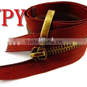 5# Antique Brass Metal Zipper for Outer Garment thumbnail-3