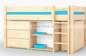 Hot Selling Children Bed New Design Solid Wood Material Kids Bunk Bed thumbnail-4