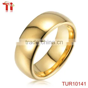 Gold Plating Tungsten Carbide Wedding Band Ring thumbnail-1