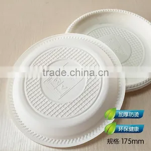 New 7inch White Round Disposable Plastic Food Plates and Dishes Eco Product thumbnail-3