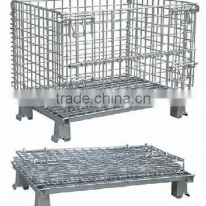 Storage Metal Foldable Cage Pallet /Euro Stackable Pallet Storage Cage China Professional Factory thumbnail-6