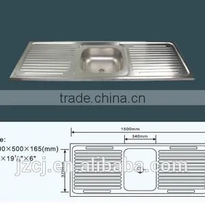 JZ-835 100x50 Stainless Steel Kitchen Sink With Cook thumbnail-2