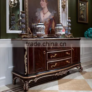 Neoclassic Wooden Dining Room Furniture Solid Wood Hand Carved Sideboard thumbnail-1