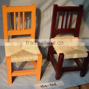 Children's Wooden Chair,colorful Straw Chair thumbnail-1