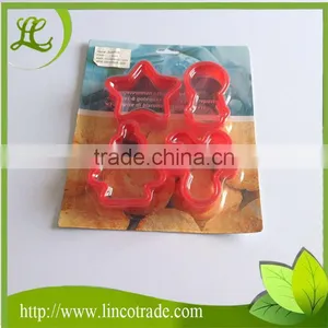 4 Pcs Plastic Different Shape Cookie Cutters thumbnail-1