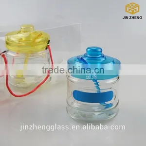 330ml 11oz Beautiful Various Colored Roped Seasoning Spices Glass Jar With Plastic Cover and Spoon thumbnail-3