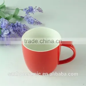 Stock Hot Sale Cheap Colorful Red Glazed Ceramic Mug Cups for Promotion Coffee Mug thumbnail-2