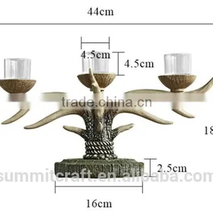 Home Goods Antiques Resin Deer Antler Old Fashioned Candle Holder thumbnail-6