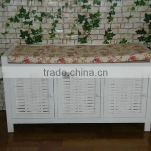 New Design Wooden Shoe Cabinet Design With a Chair to Sit on thumbnail-2
