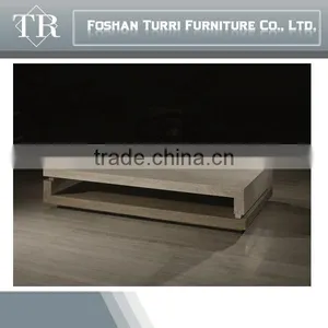 Modern White Iran Travertine Rectangle Center Table thumbnail-1