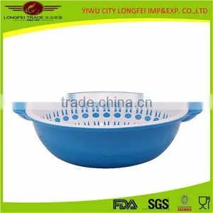 China Supplier Wholesale Fruit Vegetable 2 Tier Plastic Mesh Fruit Basket thumbnail-3