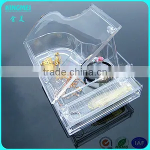 Clear Acrylic Piano Shape Jewelry Storage Box thumbnail-1