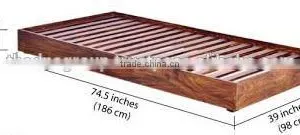 New Design Low Wooden Single Bed thumbnail-2