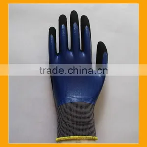Chemical Resistant Smooth Nitrile Fully Dipped Grip Sandy Nitrile Palm Double Coated Work Gloves thumbnail-3