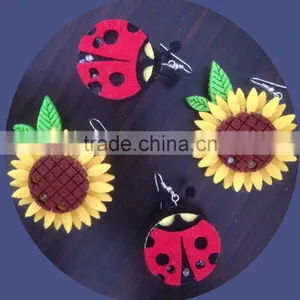 Custom Sunflower and Ladybug Led Flashing Plastic Earrings thumbnail-1