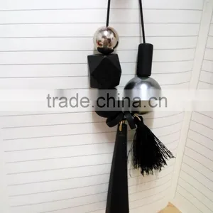 Geometric Beads Pendant Necklace Long Tassel Necklace thumbnail-1