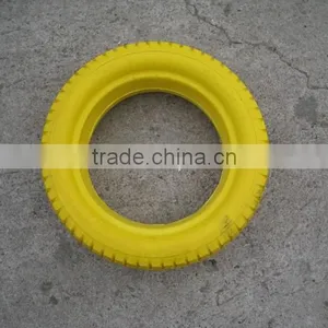 5.0-6 Yellow Color pu Foam Tyre Solid Wheel for Tool Cart, Hand Truck thumbnail-2