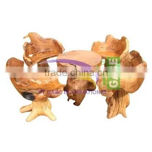 Stool Made From Log Furniture Teak Wood Model Stump Organic ,natural Colot thumbnail-1